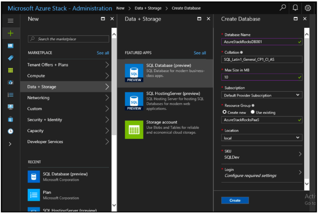 Creating PaaS Services in Microsoft Azure Stack